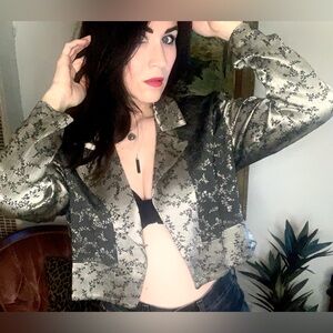 Vintage John Roberts Jacquard Crop Blazer